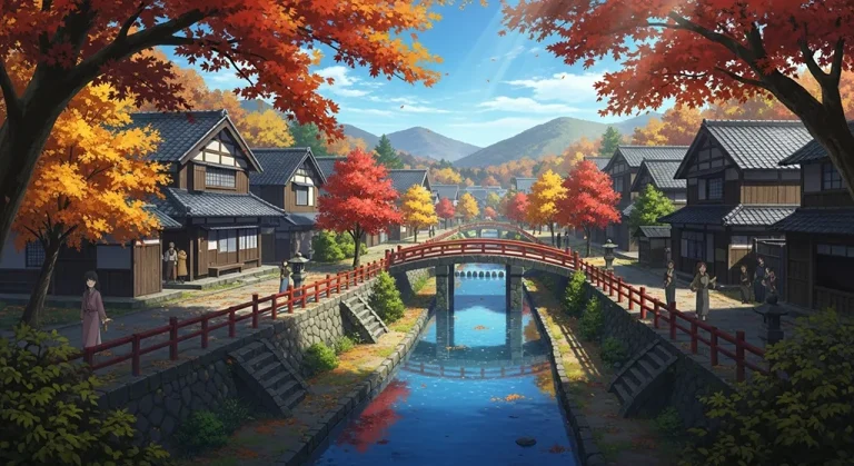 Ultra sharp anime village 4K desktop wallpaper image for widescreen laptops