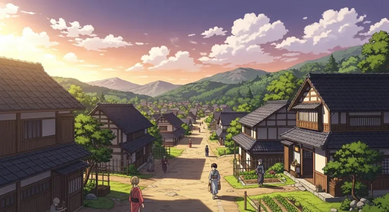 Ultra HD anime village 4K wallpaper design for desktop monitors and laptops