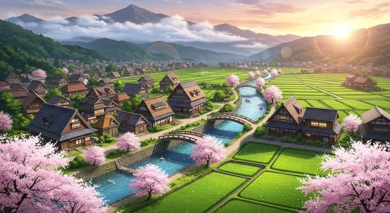 Japanese anime countryside 4K background image for widescreen laptops and PCs