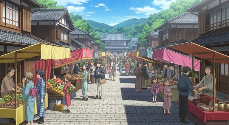 Ultra HD anime village 4K wallpaper for desktop computers and gaming laptops