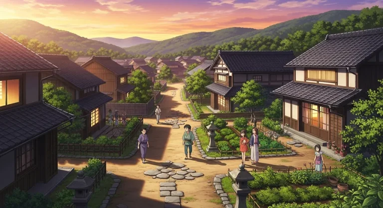 Japanese animation village 4K wallpaper, suitable for desktop PC and laptops