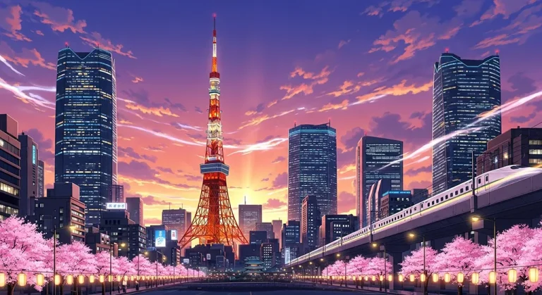 Anime city 4K HD wallpaper image for widescreen desktop PCs and laptops