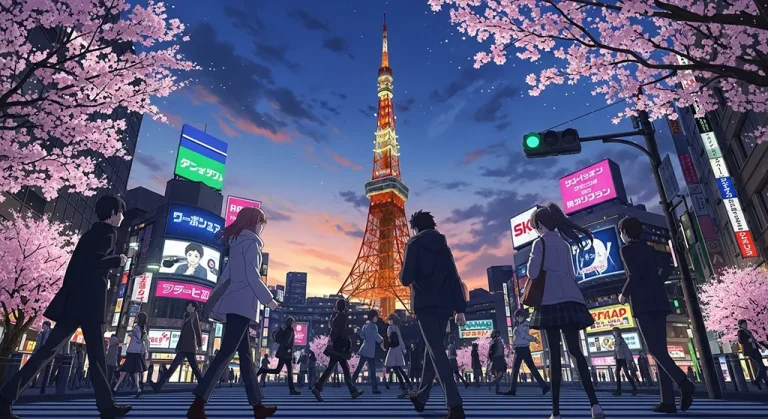 Anime city in 4K resolution wallpaper, optimized for desktop PC and notebook