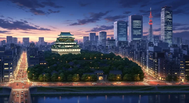 Anime city 4K wallpaper for computer monitor and laptop background display