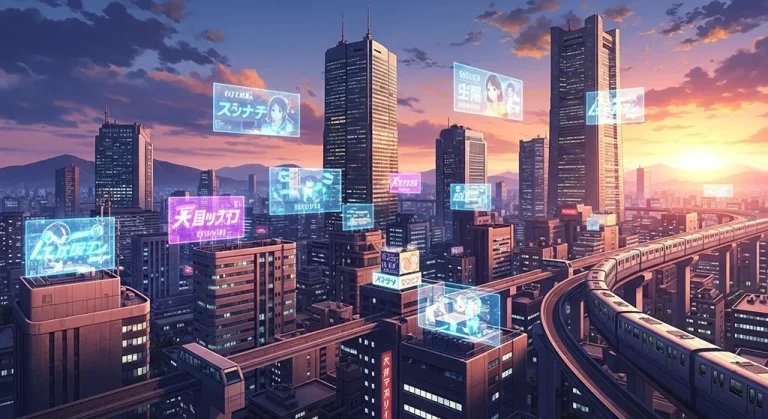 Stylish anime city desktop wallpaper, 4K ultra HD for laptop display