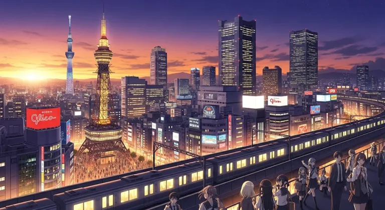 Cool anime city HD wallpaper in 4K resolution for computer and notebook screens