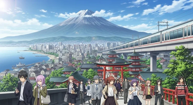 Japanese anime city ultra HD wallpaper for desktop and notebook screens