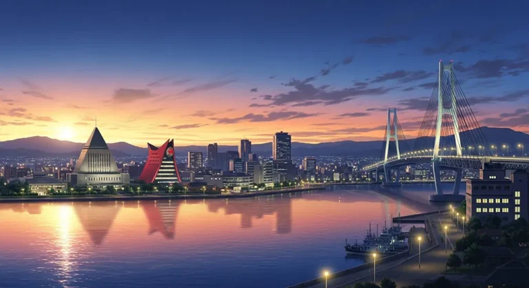 Anime city ultra HD desktop wallpaper in 4K resolution for computer screens