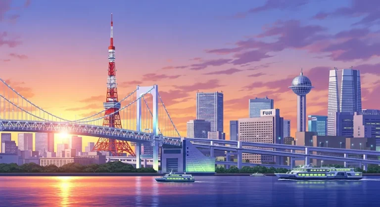 Japanese anime city 4K background image for widescreen laptops and PCs