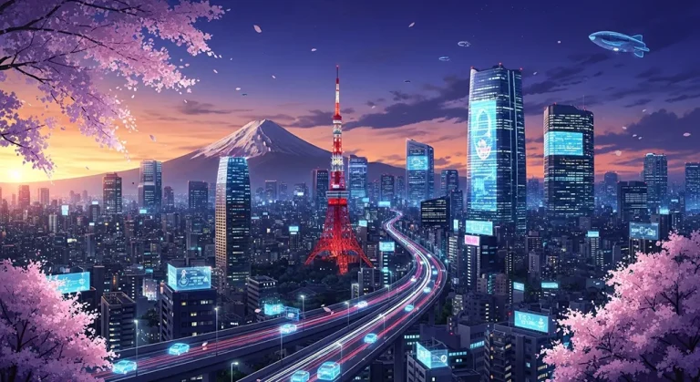 High-quality anime city ultra HD wallpaper in 4K resolution for computers