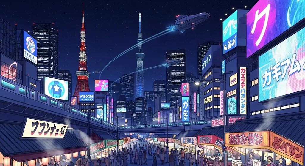 Anime cityscape 4K desktop wallpaper, perfect for PC and laptop use