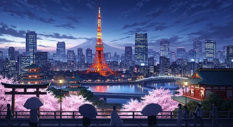 High-quality anime city ultra HD wallpaper in 4K resolution for computers