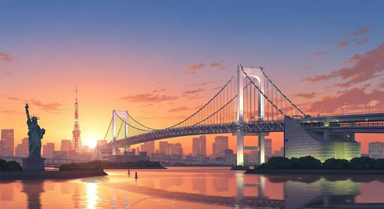 Japanese anime city 4K background image for widescreen laptops and PCs