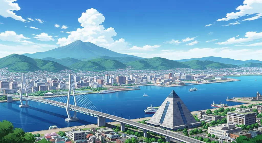 Japanese animation city 4K wallpaper, suitable for desktop PC and laptops