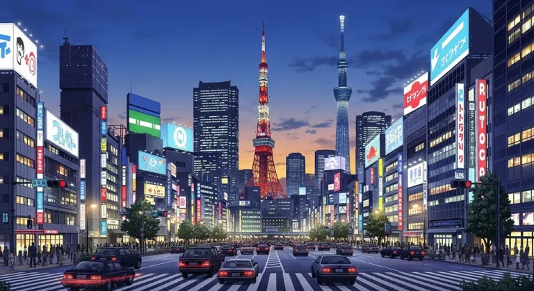 High-quality anime city ultra HD wallpaper in 4K resolution for computers