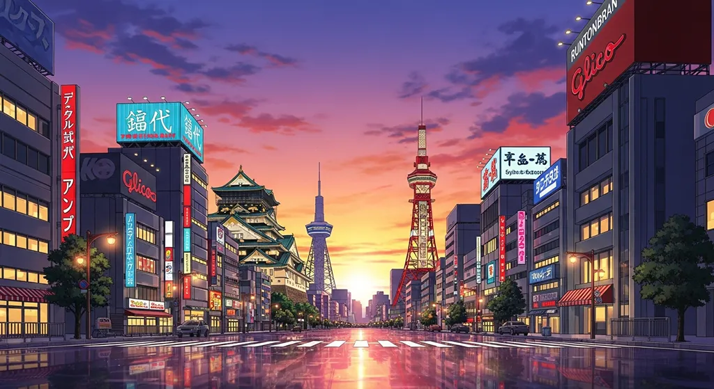 Anime city HD 4K wallpaper for laptop background and desktop display