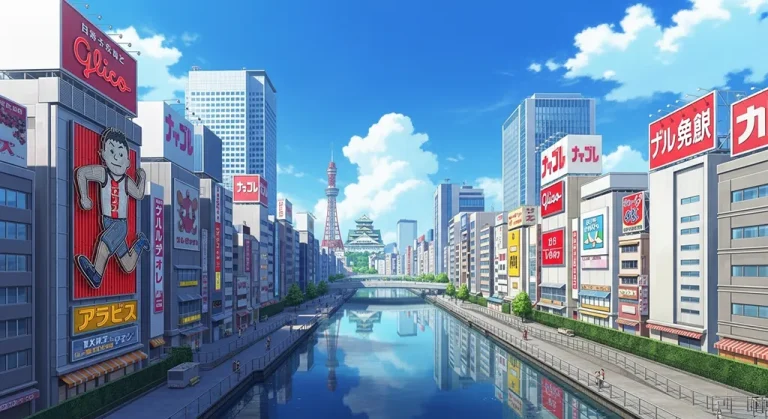 Anime city in 4K resolution wallpaper, optimized for desktop PC and notebook
