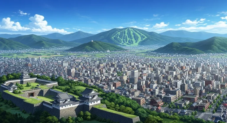 High-quality anime city 4K wallpaper image for desktop monitor backgrounds