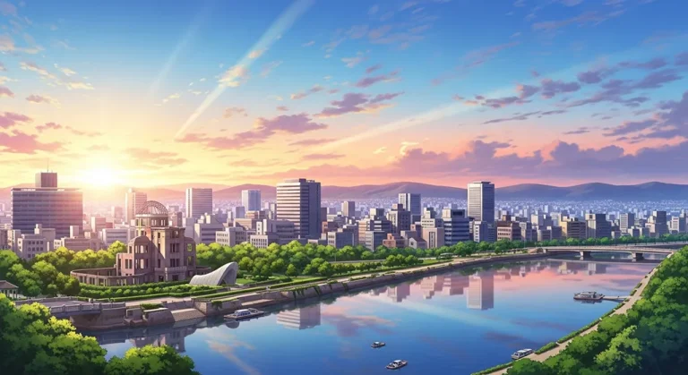Anime city 4K HD wallpaper image for widescreen desktop PCs and laptops