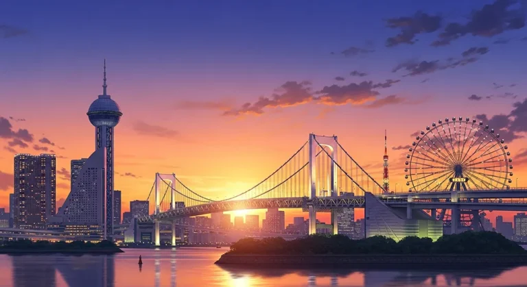 Anime city detailed 4K desktop wallpaper, high-resolution background image