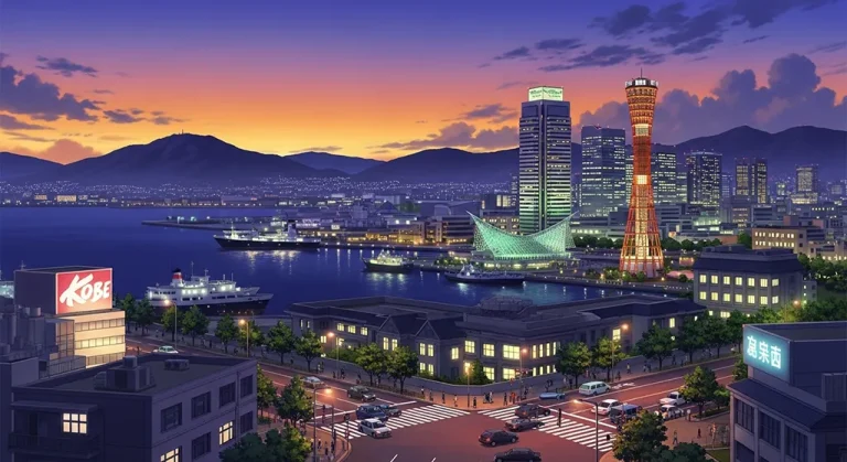 Anime city stylish 4K desktop wallpaper for laptop background display