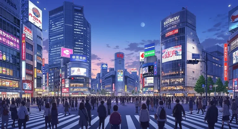 Anime city aesthetic wallpaper for laptop and desktop in 4K resolution