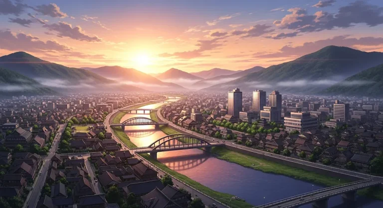 High-quality anime city ultra HD wallpaper in 4K resolution for computers