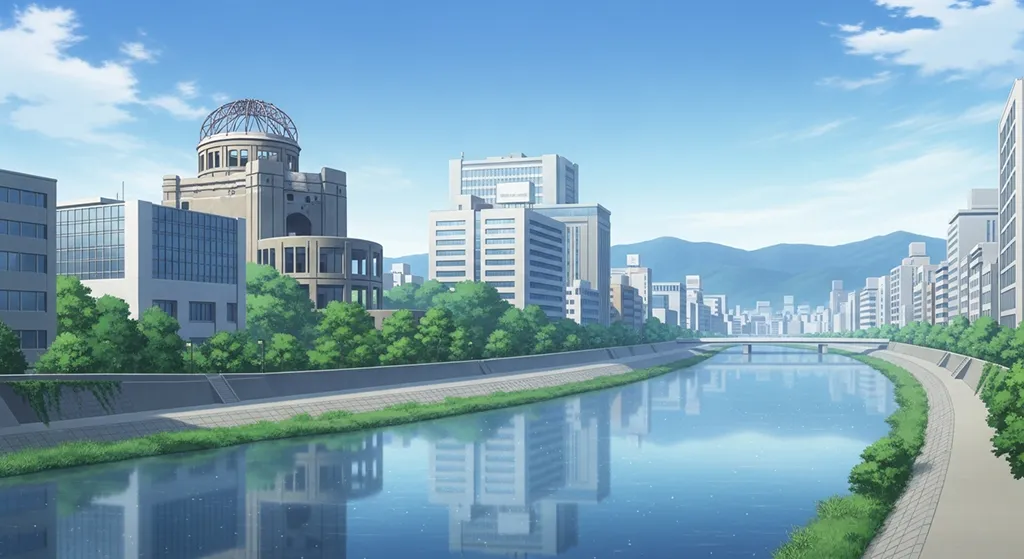 Anime city in 4K resolution wallpaper, optimized for desktop PC and notebook