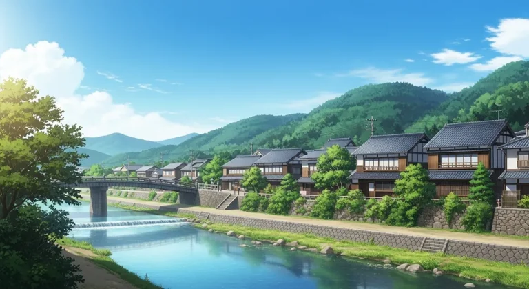 Anime city stylish 4K desktop wallpaper for laptop background display