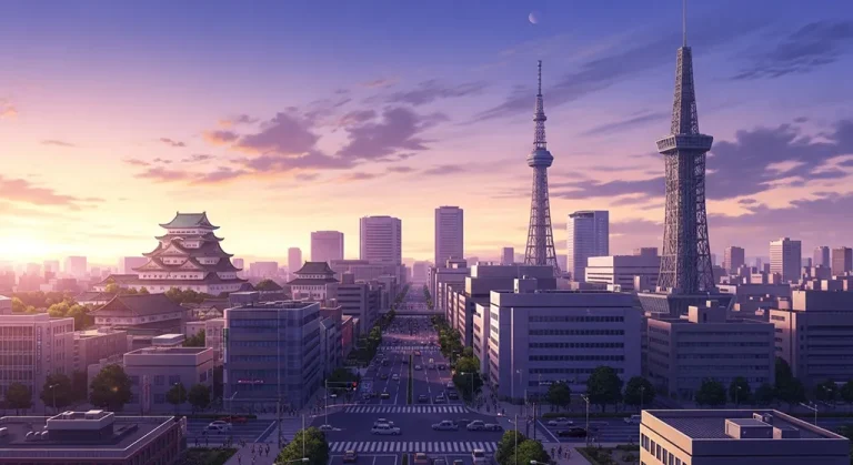 Cool anime city 4K wallpaper design for laptops and desktop PCs