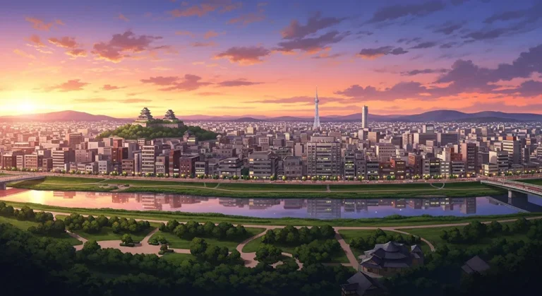Ultra HD anime city 4K wallpaper design for desktop monitors and laptops