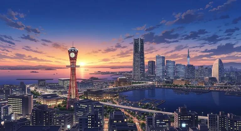 Anime city 4K wallpaper for computer monitor and laptop background display