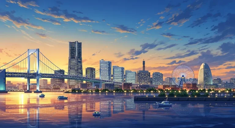 Japanese anime city ultra HD wallpaper for desktop and notebook screens