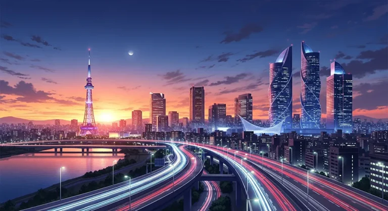 High-resolution anime city 4K background image for desktop monitors and laptops