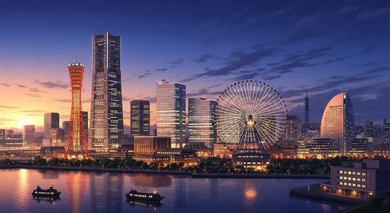 Aesthetic anime city ultra HD 4K wallpaper background for laptop display