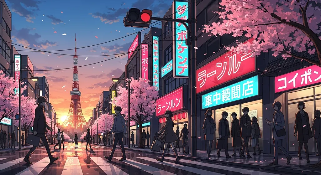 High-quality anime city ultra HD wallpaper in 4K resolution for computers
