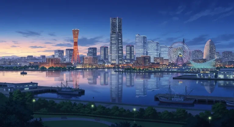 Anime city stylish 4K desktop wallpaper for laptop background display