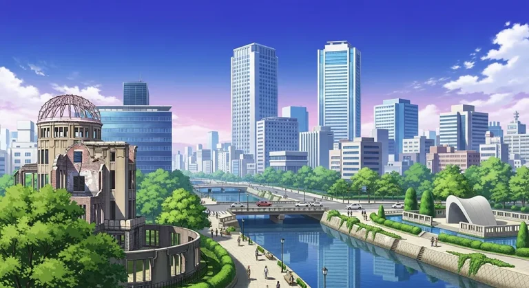 Anime city HD 4K wallpaper for laptop background and desktop display