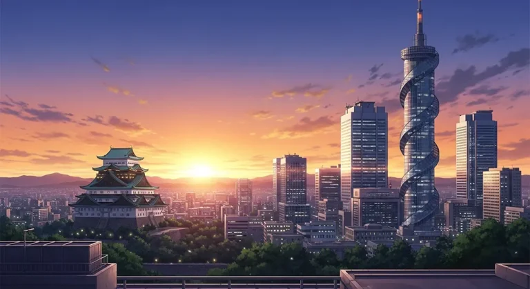 Japanese animation city 4K wallpaper, suitable for desktop PC and laptops