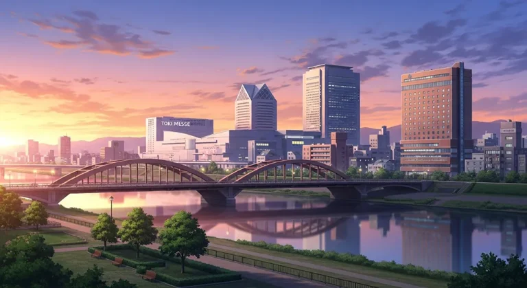 Anime city detailed 4K desktop wallpaper, high-resolution background image