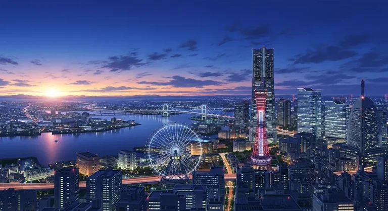 Anime city stylish 4K desktop wallpaper for laptop background display