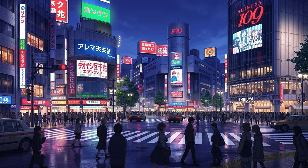 Japanese anime city wallpaper in 4K for desktop PC and widescreen laptops