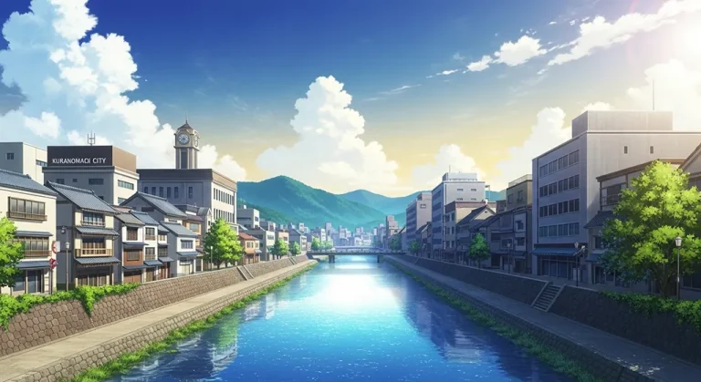 Japanese animation city 4K wallpaper, suitable for desktop PC and laptops