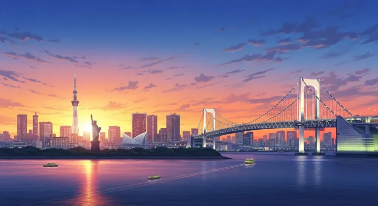 Anime city detailed 4K desktop wallpaper, high-resolution background image