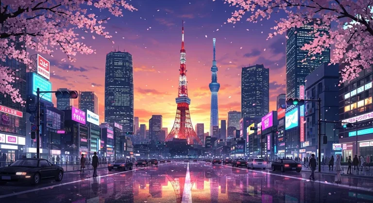 Ultra HD anime city 4K wallpaper for desktop computers and gaming laptops