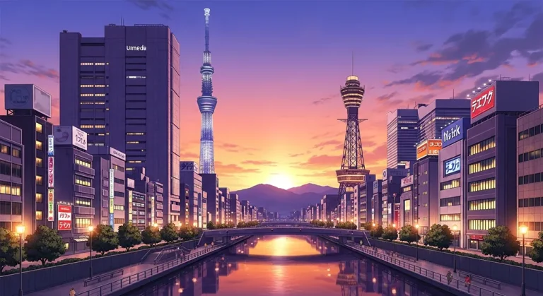 Anime cityscape 4K desktop wallpaper, perfect for PC and laptop use