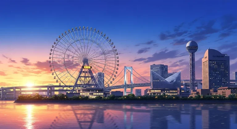 Japanese anime city ultra HD wallpaper for desktop and notebook screens