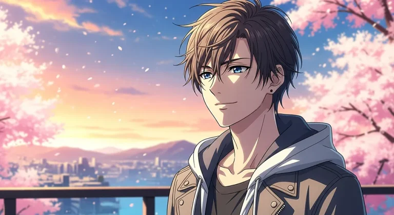 Aesthetic anime boy ultra HD 4K wallpaper background for laptop display