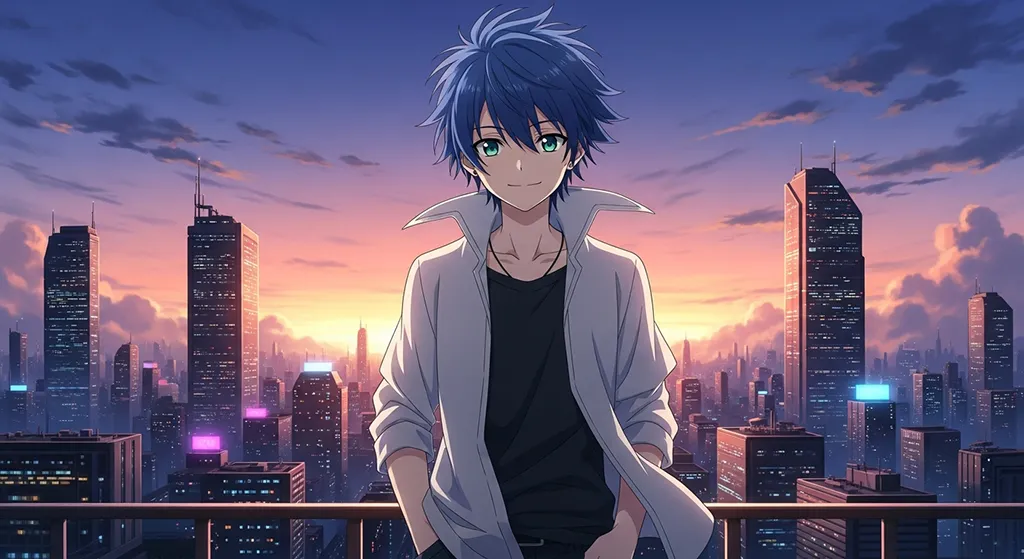 Aesthetic anime boy ultra HD 4K wallpaper background for laptop display