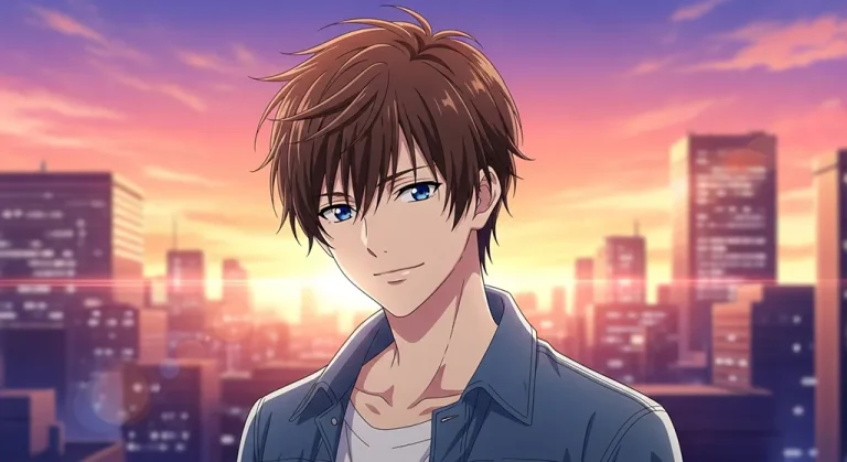 Cool anime boy 4K wallpaper design for laptops and desktop PCs